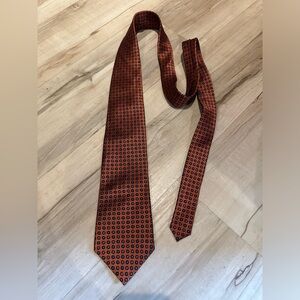 Piattelli Orange and Black Geometric Tie